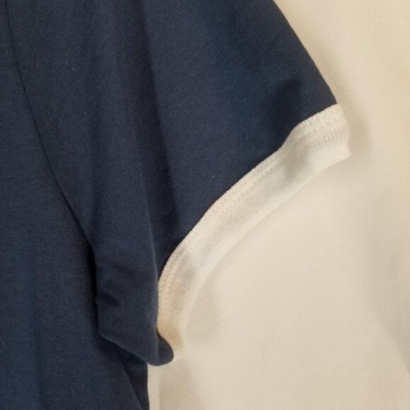 Disney Mickey Mouse TShirt Blue White Trim Crew Neck Short Sleeve Womens Size XL - Picture 6 of 7